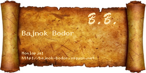 Bajnok Bodor névjegykártya